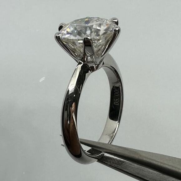 Moissanite Diamond Engagement Ring 5 Ct Wedding 6 Prong GRA Certified 18K Size 6 - Picture 8 of 12